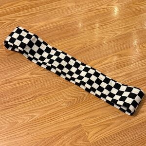 Checkered Black and White Steering Wheel Cover